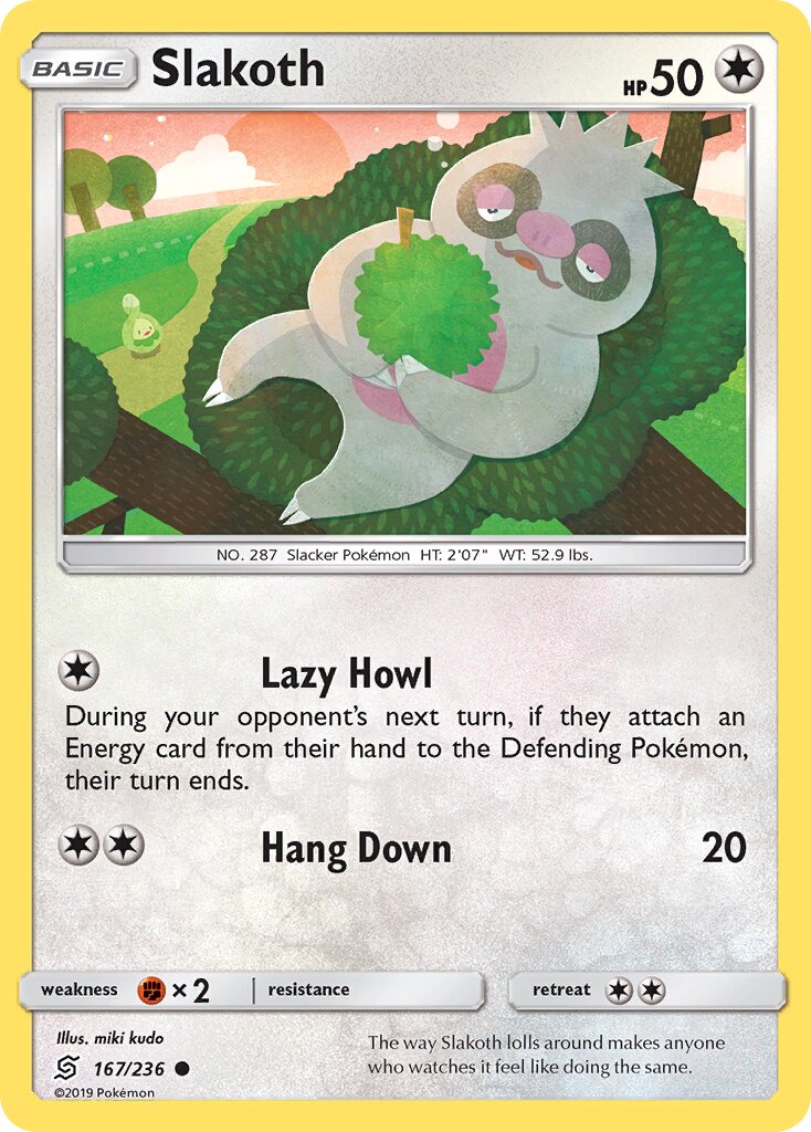 Slakoth 167/258 — Unified Minds (English Pokémon TCG card)