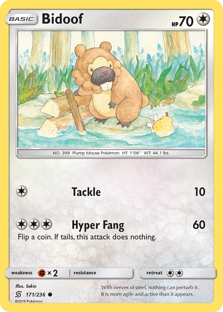 Bidoof 171/258 — Unified Minds (English Pokémon TCG card)