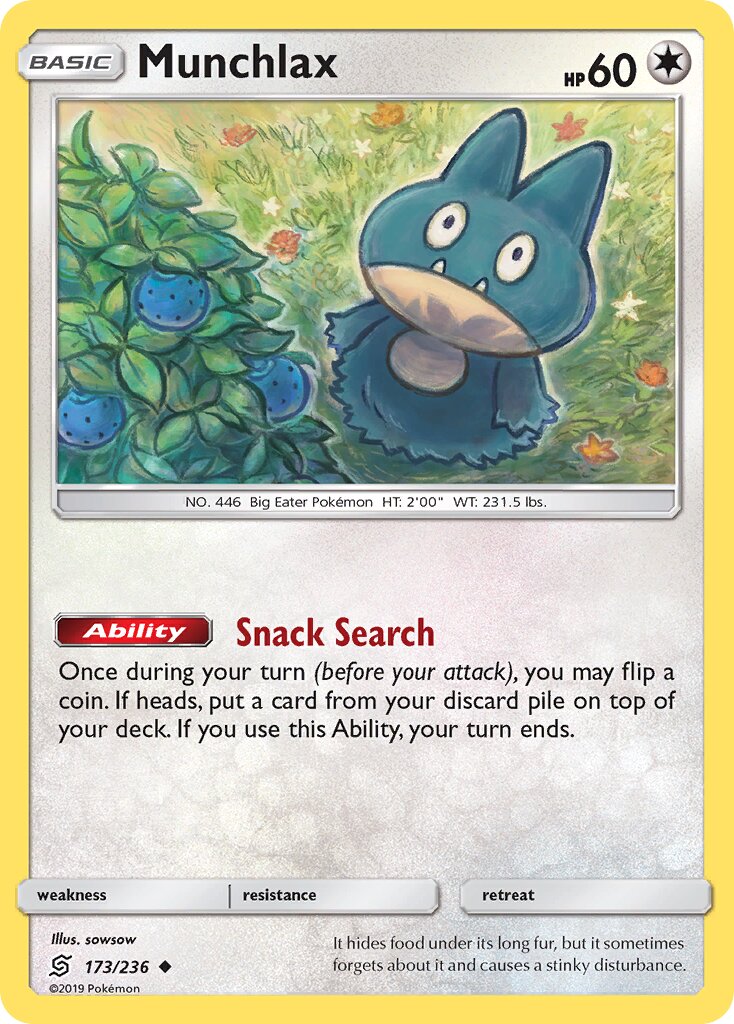 Munchlax 173/258 — Unified Minds (English Pokémon TCG card)