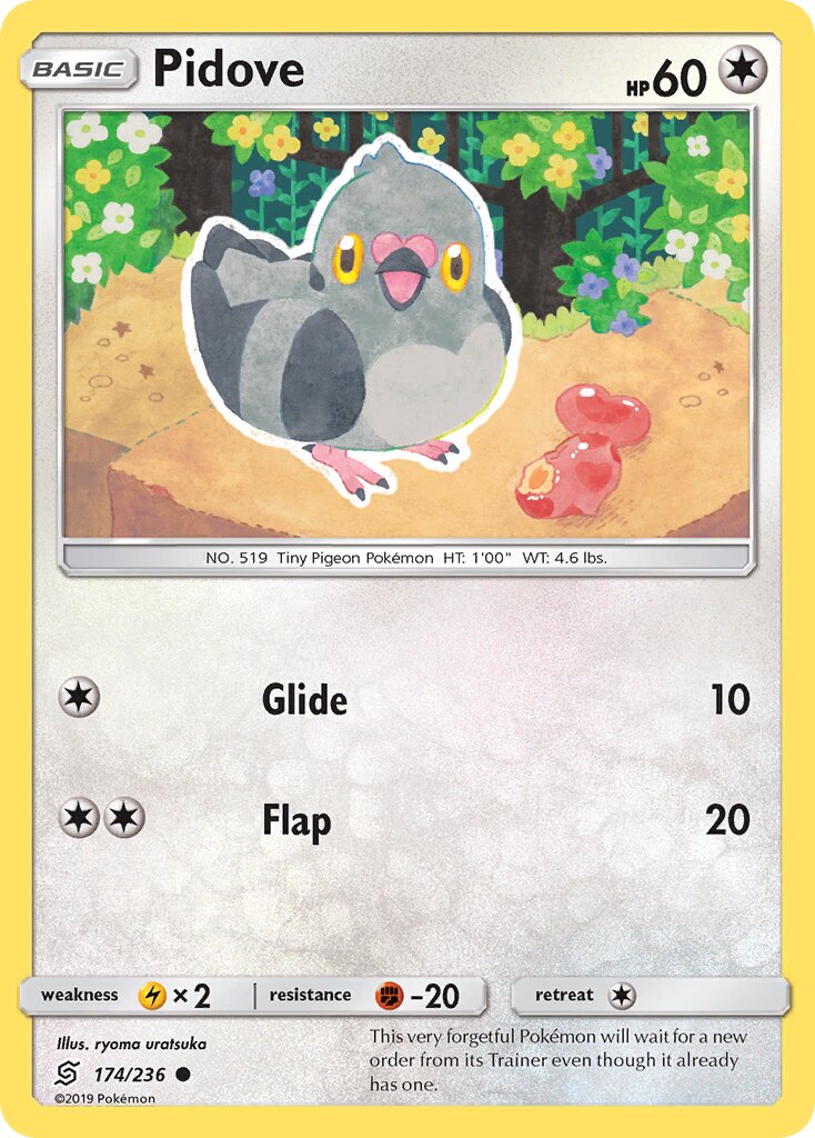 Pidove 174/258 — Unified Minds (English Pokémon TCG card)