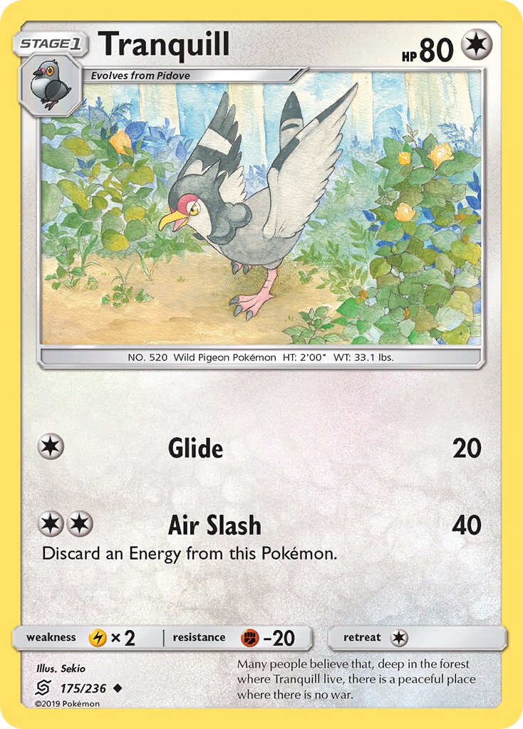 Tranquill 175/258 — Unified Minds (English Pokémon TCG card)