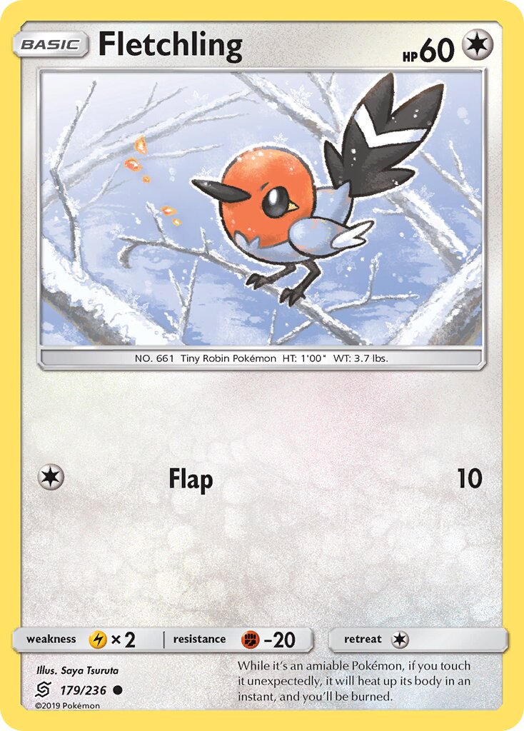 Fletchling 179/258 — Unified Minds (English Pokémon TCG card)