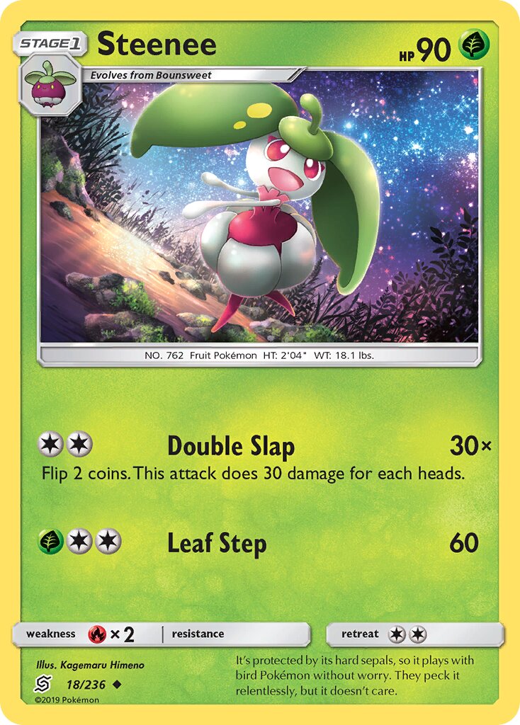 Steenee 018/258 — Unified Minds (English Pokémon TCG card)