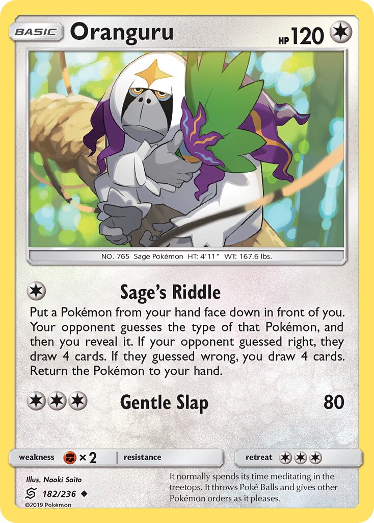 Oranguru 182/258 — Unified Minds (English Pokémon TCG card)