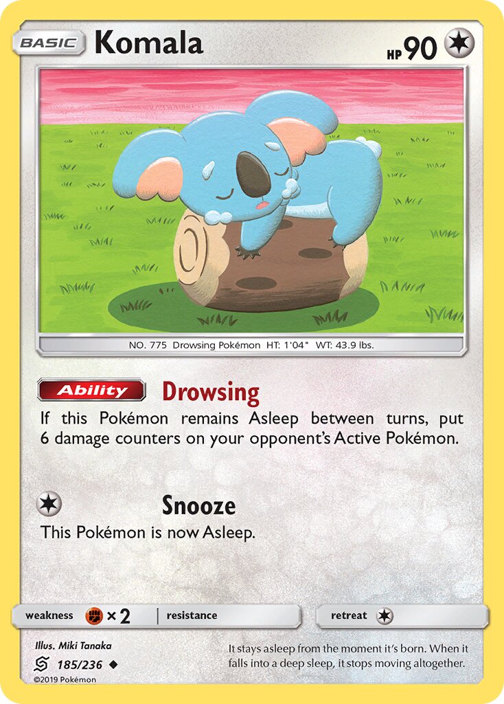 Komala 185/258 — Unified Minds (English Pokémon TCG card)
