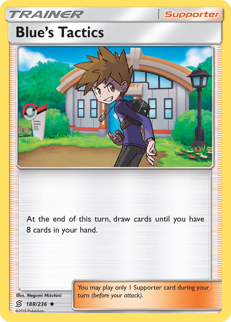 Blue's Tactics 188/258 — Unified Minds (English Pokémon TCG card)