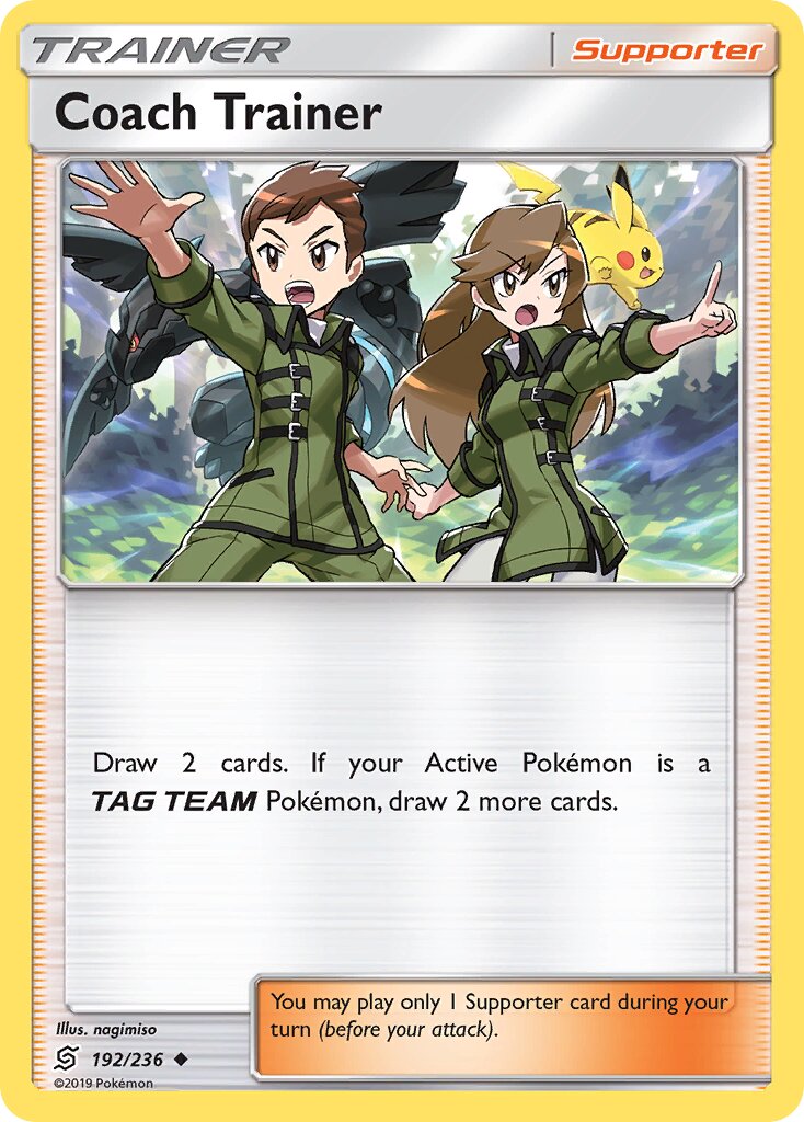 Coach Trainer 192/258 — Unified Minds (English Pokémon TCG card)