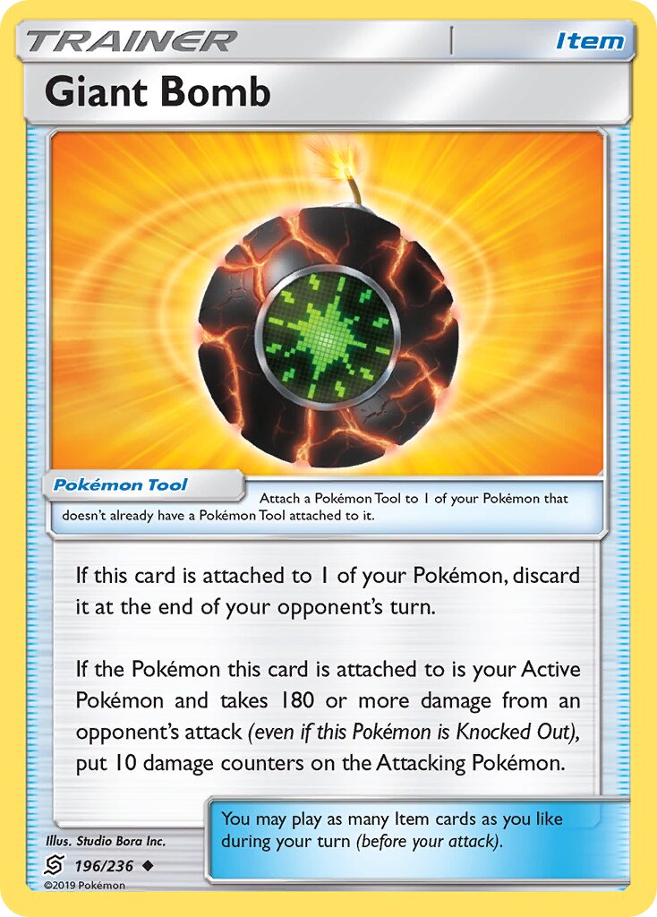 Giant Bomb 196/258 — Unified Minds (English Pokémon TCG card)