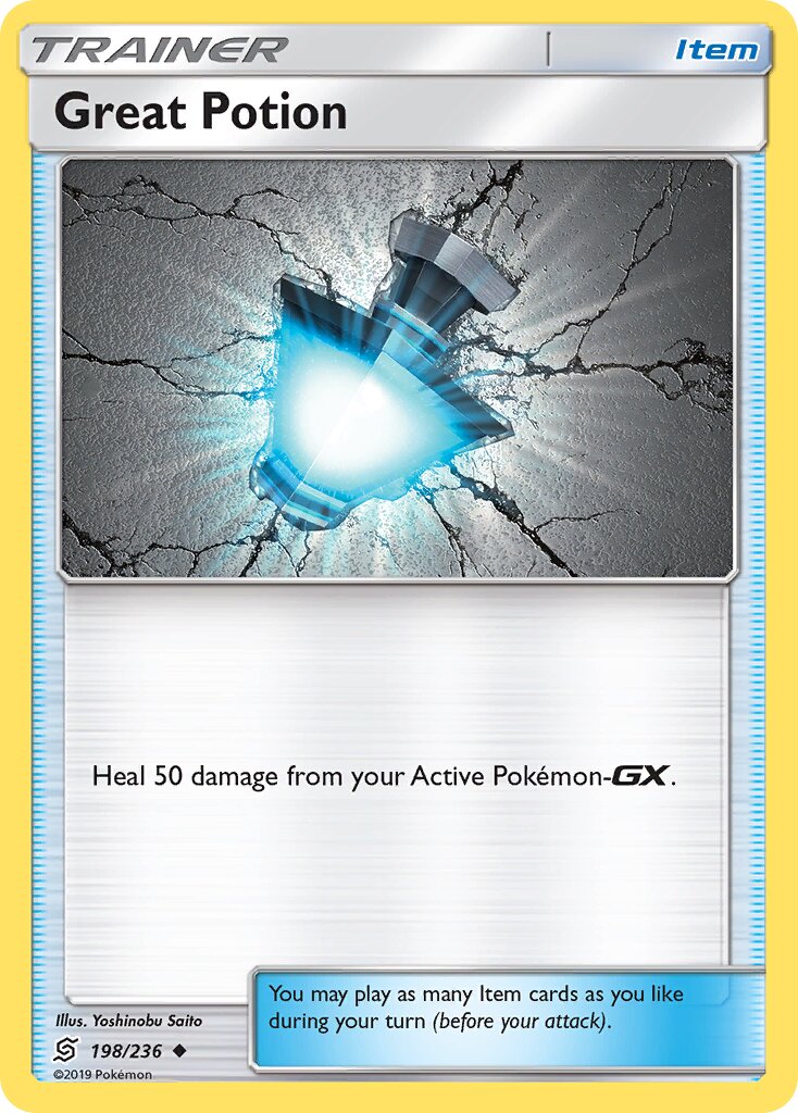 Great Potion 198/258 — Unified Minds (English Pokémon TCG card)