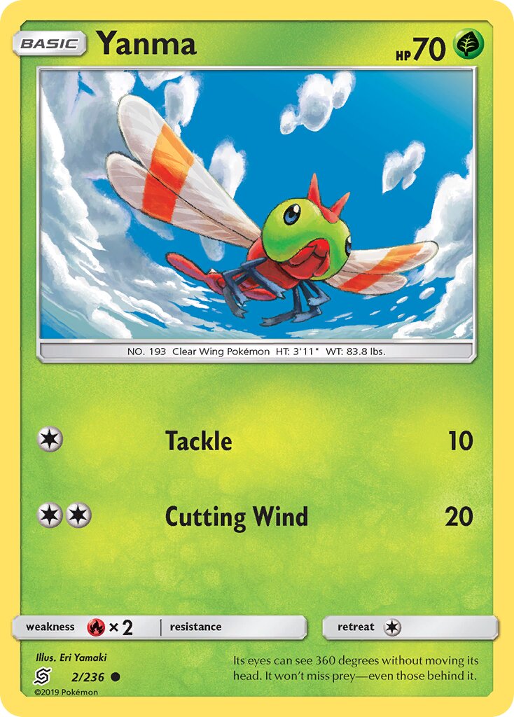Yanma 002/258 — Unified Minds (English Pokémon TCG card)