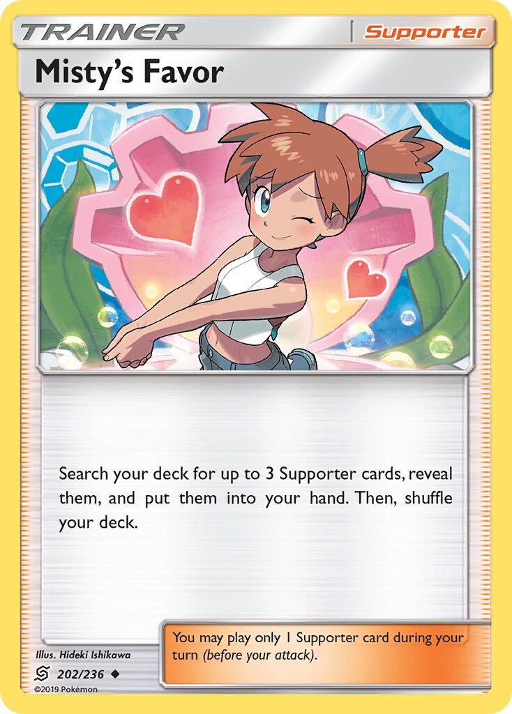 Misty's Favor 202/258 — Unified Minds (English Pokémon TCG card)