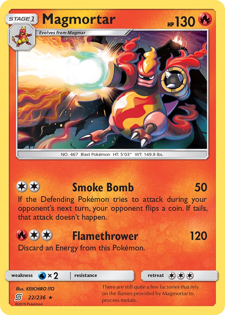 Magmortar 022/258 — Unified Minds (English Pokémon TCG card)