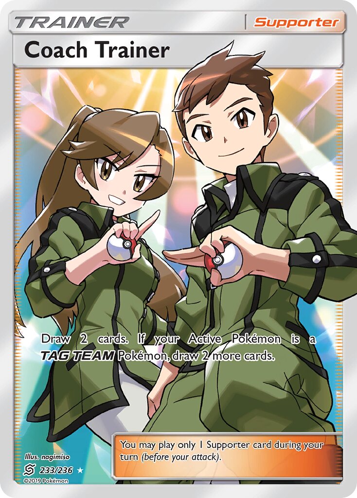 Coach Trainer 233/258 — Unified Minds (English Pokémon TCG card)