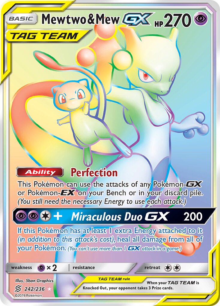 Mewtwo & Mew-GX 242/258 — Unified Minds (English Pokémon TCG card)