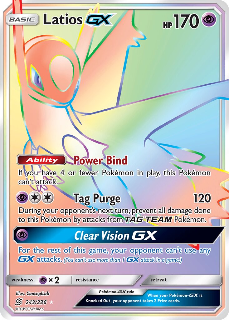 Latios-GX 243/258 — Unified Minds (English Pokémon TCG card)
