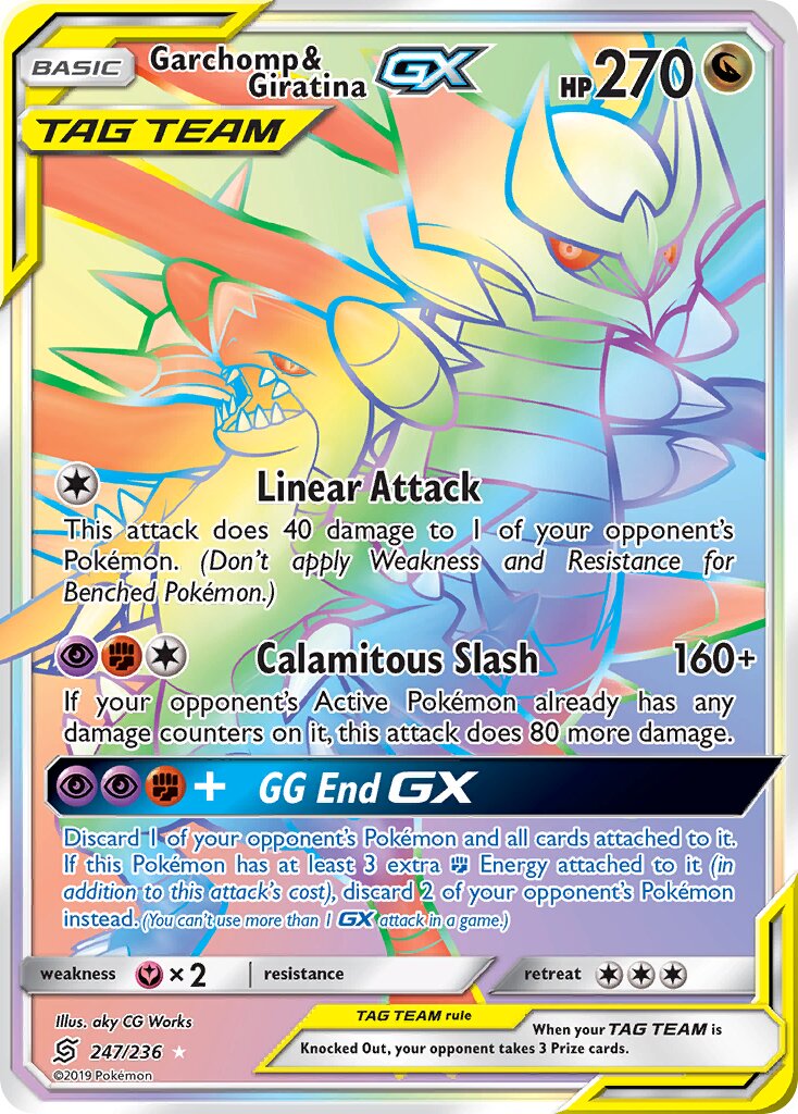 Garchomp & Giratina-GX 247/258 — Unified Minds (English Pokémon TCG card)
