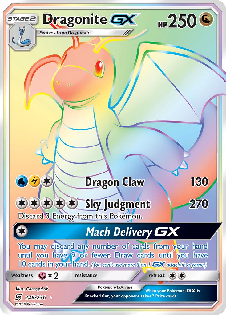 Dragonite-GX 248/258 — Unified Minds (English Pokémon TCG card)