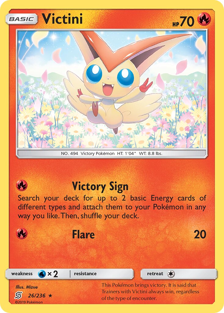 Victini 026/258 — Unified Minds (English Pokémon TCG card)