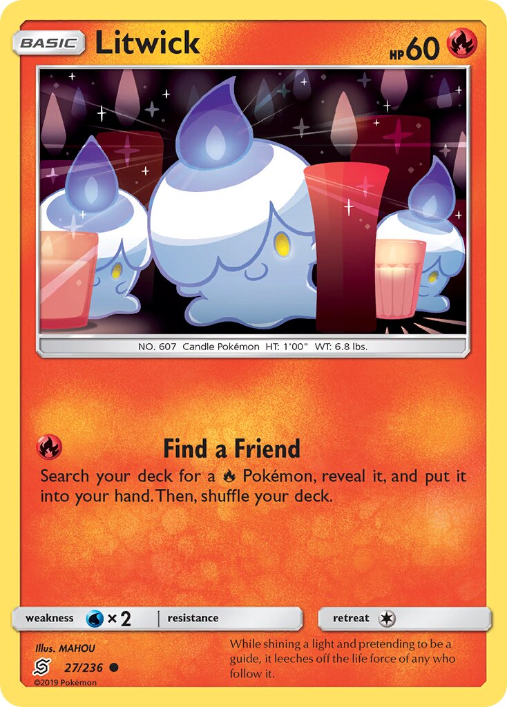 Litwick 027/258 — Unified Minds (English Pokémon TCG card)
