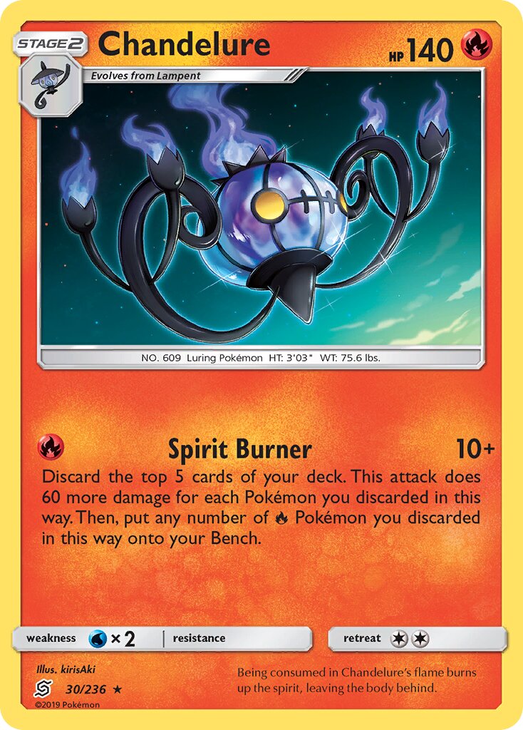 Chandelure 030/258 — Unified Minds (English Pokémon TCG card)