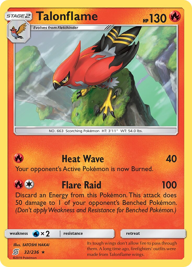 Talonflame 032/258 — Unified Minds (English Pokémon TCG card)