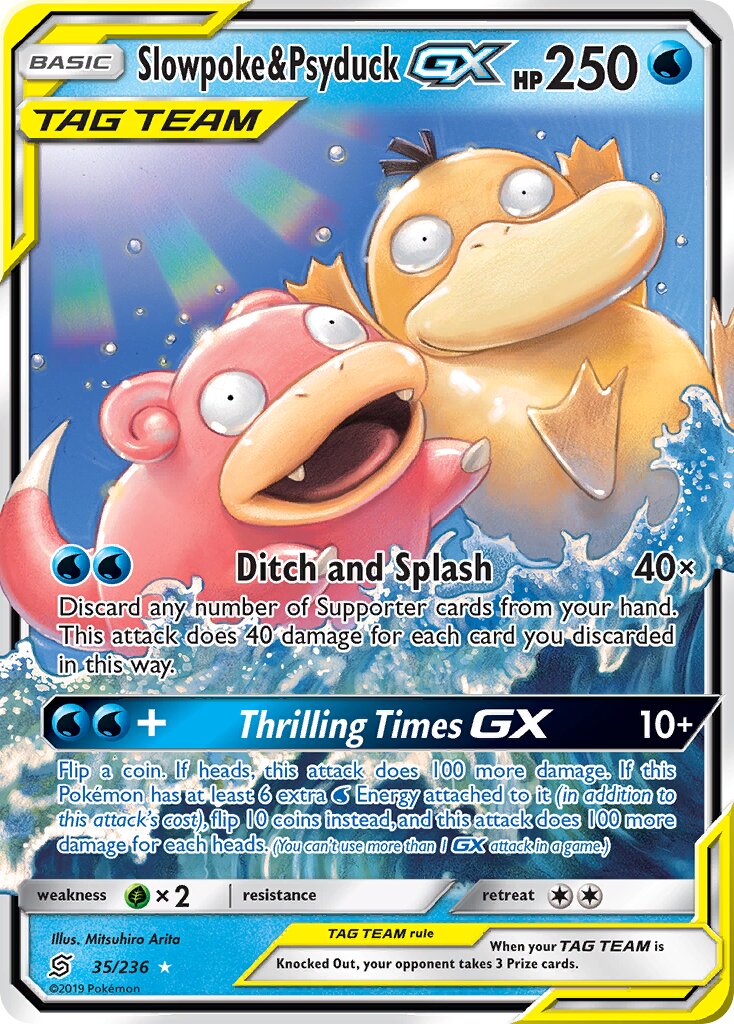 Slowpoke & Psyduck-GX 035/258 — Unified Minds (English Pokémon TCG card)