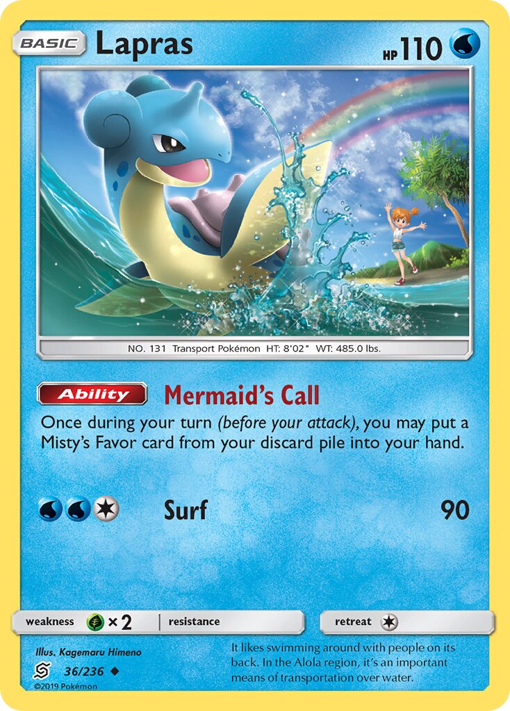 Lapras 036/258 — Unified Minds (English Pokémon TCG card)