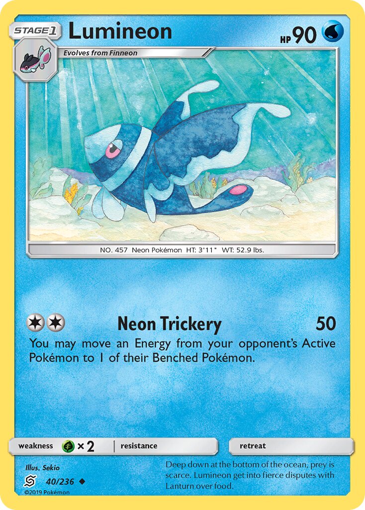 Lumineon 040/258 — Unified Minds (English Pokémon TCG card)