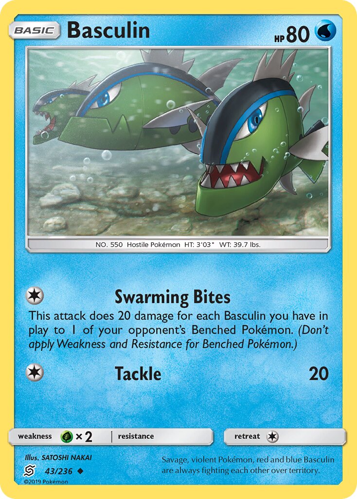 Basculin 043/258 — Unified Minds (English Pokémon TCG card)