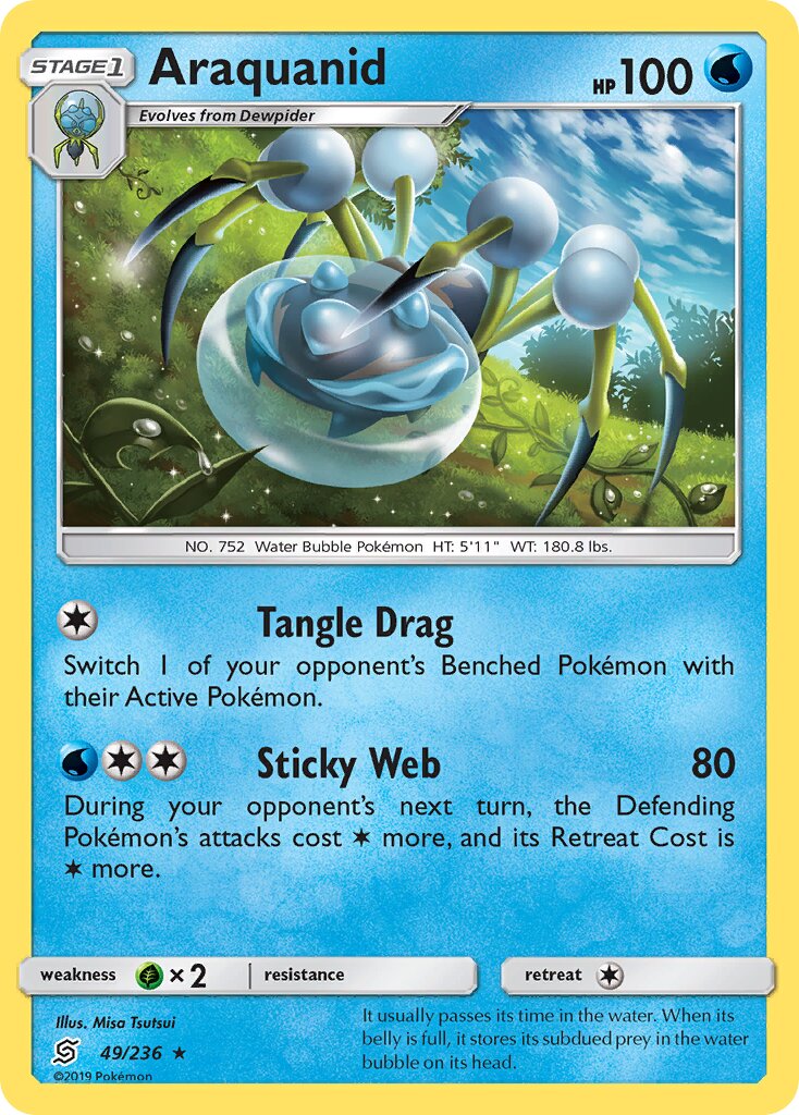 Araquanid 049/258 — Unified Minds (English Pokémon TCG card)
