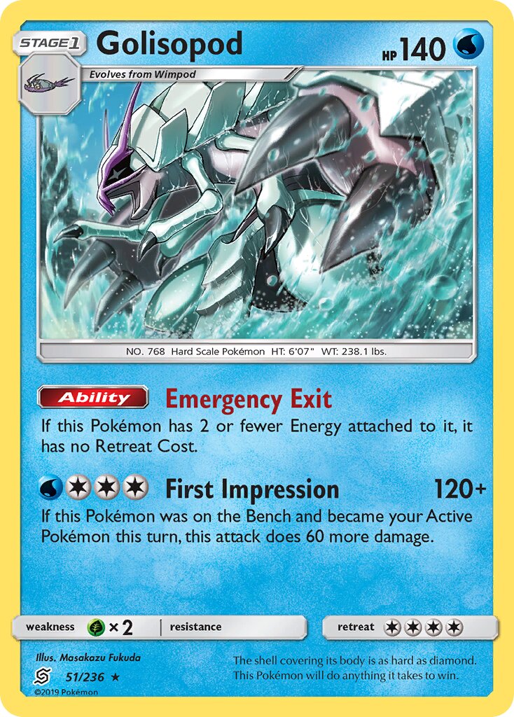 Golisopod 051/258 — Unified Minds (English Pokémon TCG card)