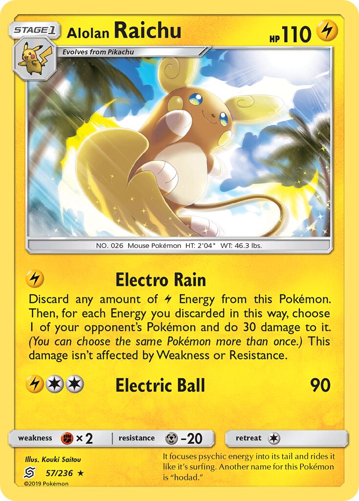 Alolan Raichu 057/258 — Unified Minds (English Pokémon TCG card)