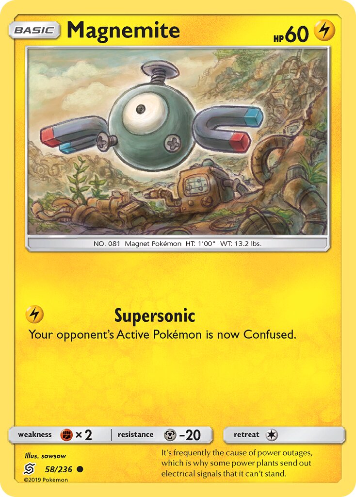 Magnemite 058/258 — Unified Minds (English Pokémon TCG card)