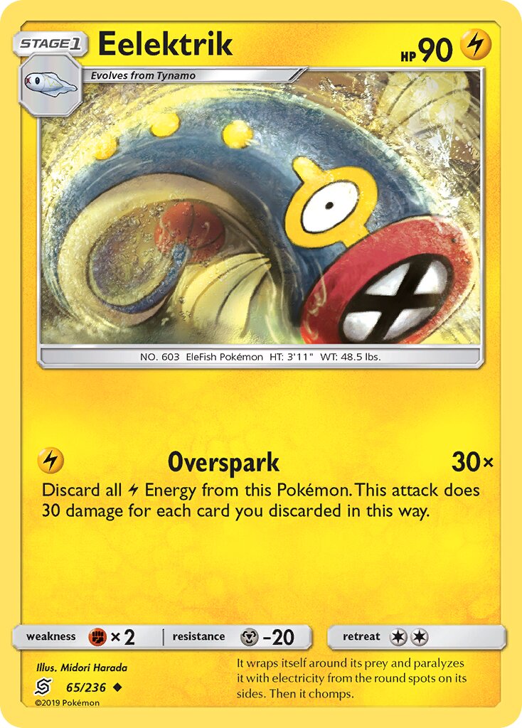 Eelektrik 065/258 — Unified Minds (English Pokémon TCG card)