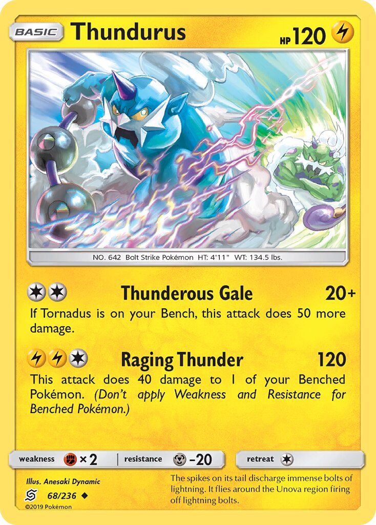 Thundurus 068/258 — Unified Minds (English Pokémon TCG card)