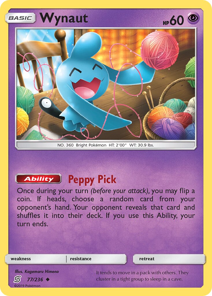 Wynaut 077/258 — Unified Minds (English Pokémon TCG card)
