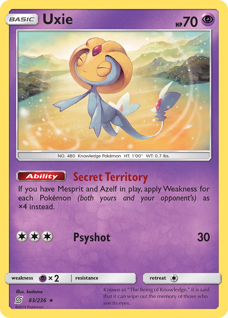 Uxie 083/258 — Unified Minds (English Pokémon TCG card)