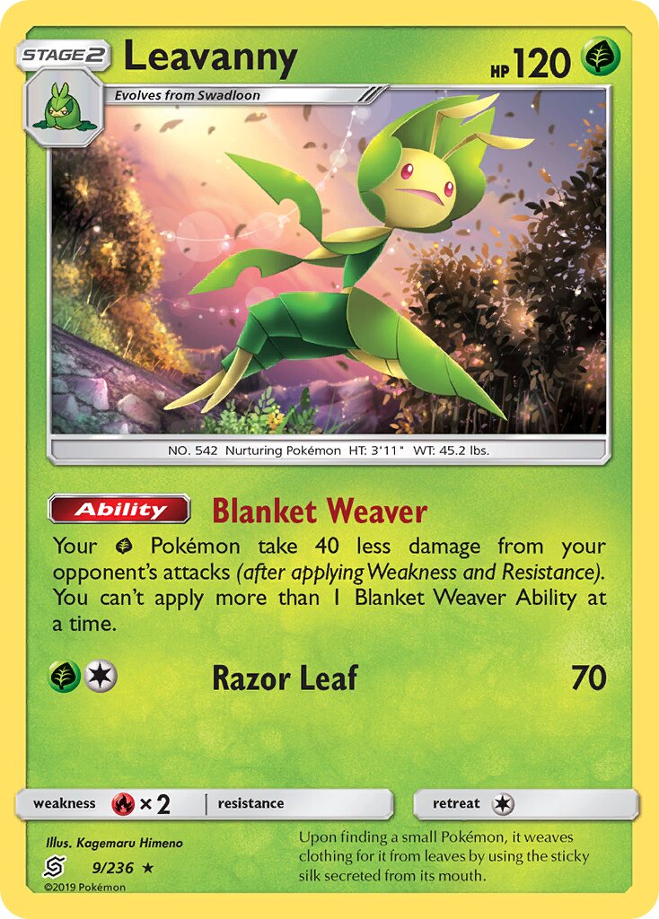 Leavanny 009/258 — Unified Minds (English Pokémon TCG card)