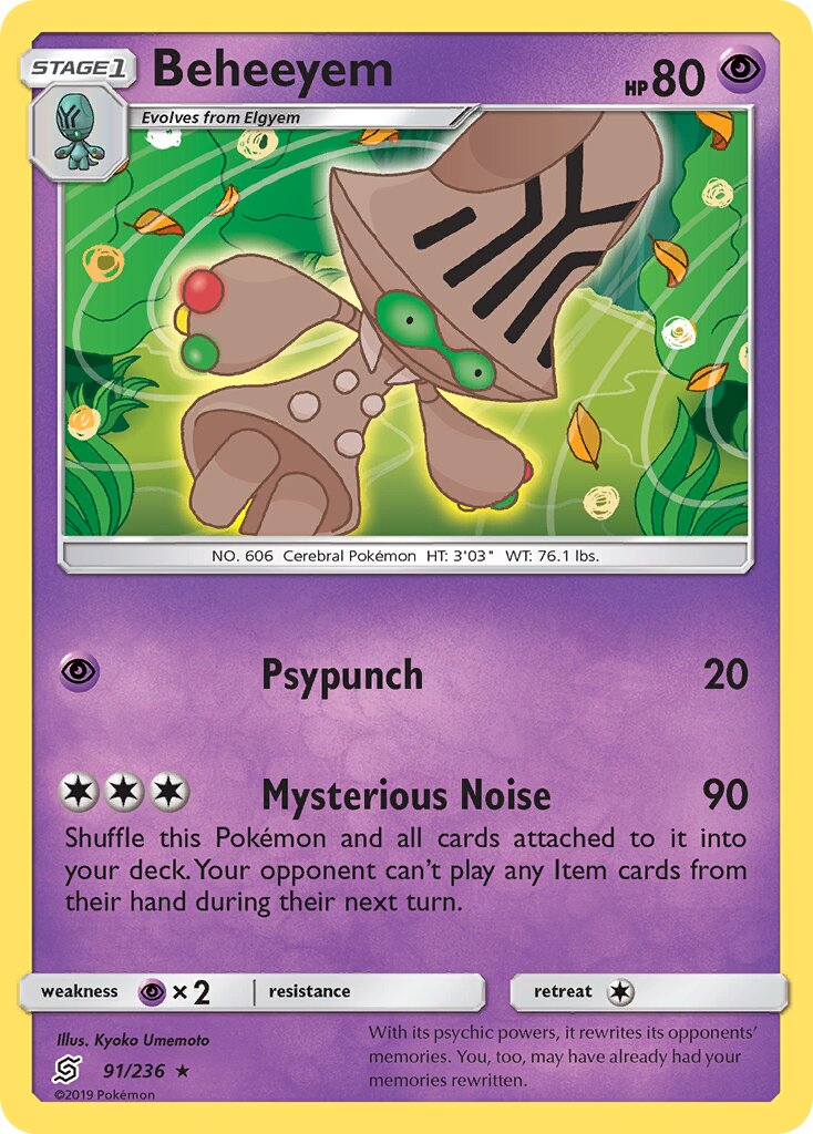 Beheeyem 091/258 — Unified Minds (English Pokémon TCG card)