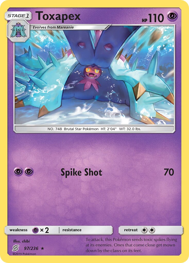 Toxapex 097/258 — Unified Minds (English Pokémon TCG card)