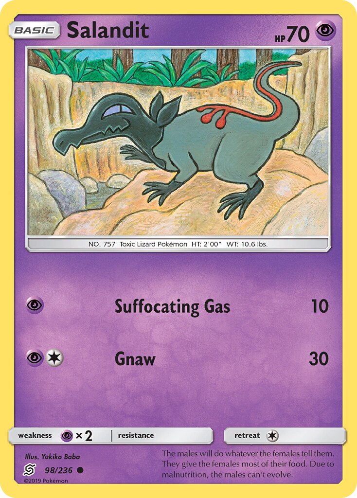 Salandit 098/258 — Unified Minds (English Pokémon TCG card)