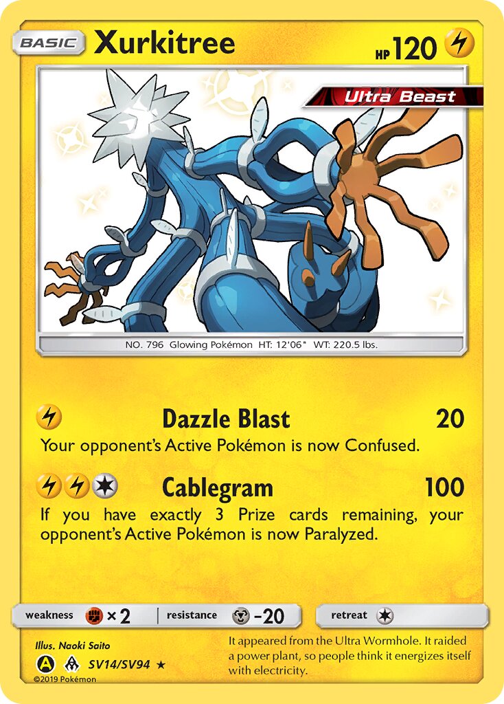 Xurkitree 014/94 — Hidden Fates: Shiny Vault (English Pokémon TCG card)