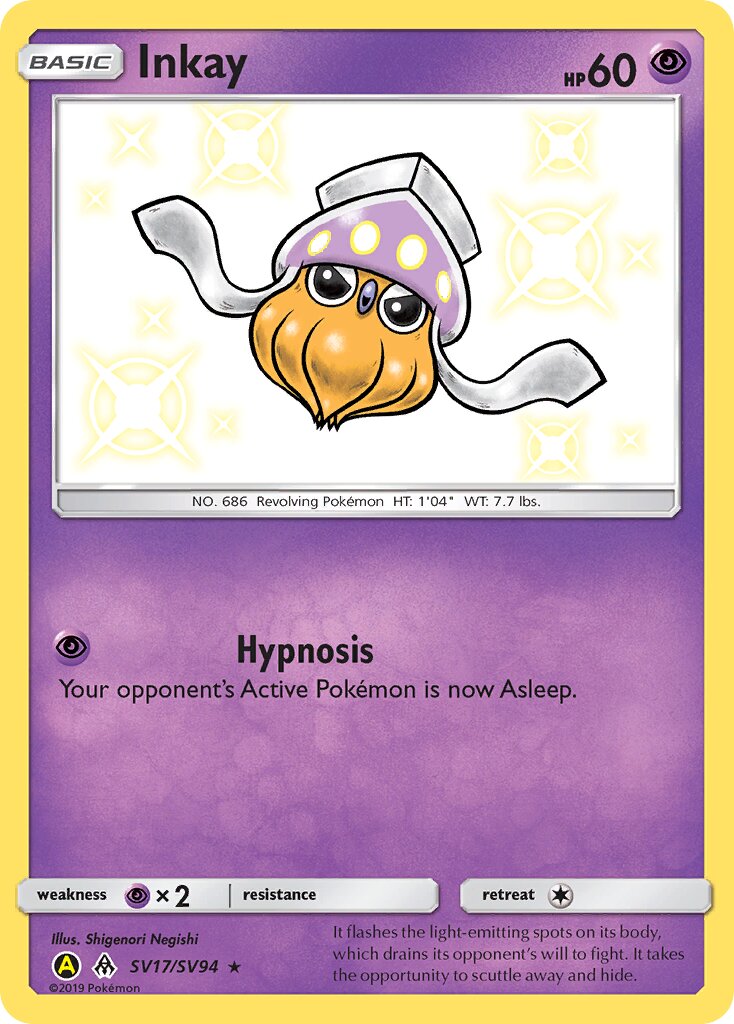 Inkay 017/94 — Hidden Fates: Shiny Vault (English Pokémon TCG card)