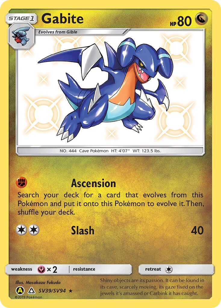 Gabite 039/94 — Hidden Fates: Shiny Vault (English Pokémon TCG card)