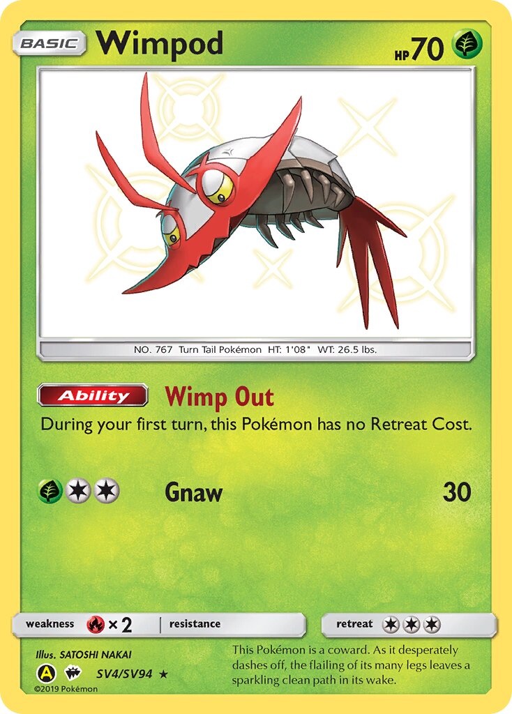 Wimpod 004/94 — Hidden Fates: Shiny Vault (English Pokémon TCG card)
