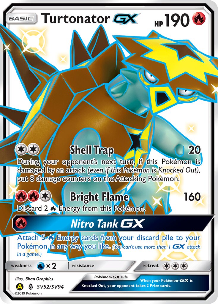 Turtonator-GX 052/94 — Hidden Fates: Shiny Vault (English Pokémon TCG card)