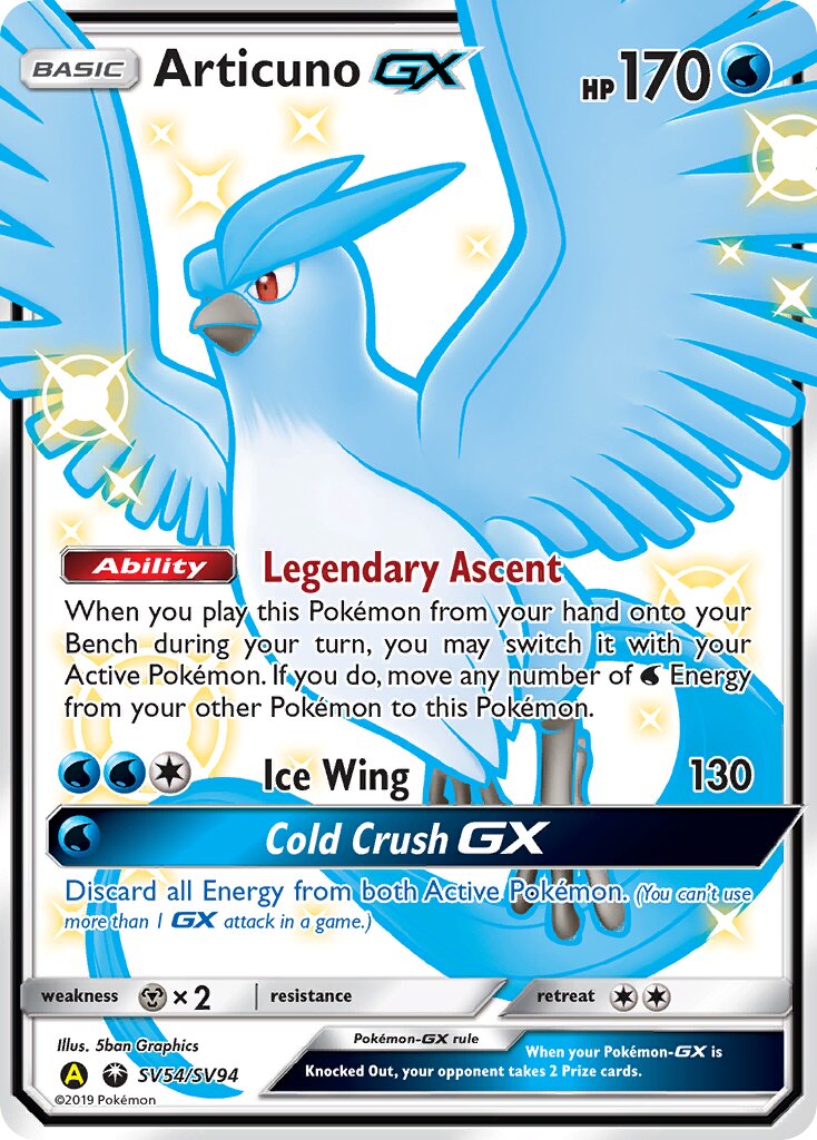 Articuno-GX 054/94 — Hidden Fates: Shiny Vault (English Pokémon TCG card)