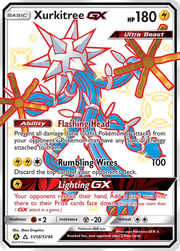 Xurkitree-GX 058/94 — Hidden Fates: Shiny Vault (English Pokémon TCG card)