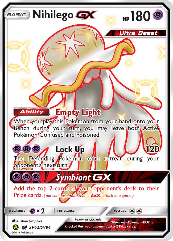 Nihilego-GX 062/94 — Hidden Fates: Shiny Vault (English Pokémon TCG card)