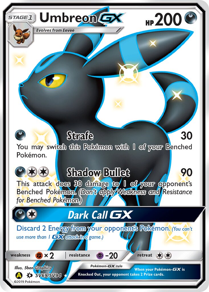Umbreon-GX 069/94 — Hidden Fates: Shiny Vault (English Pokémon TCG card)